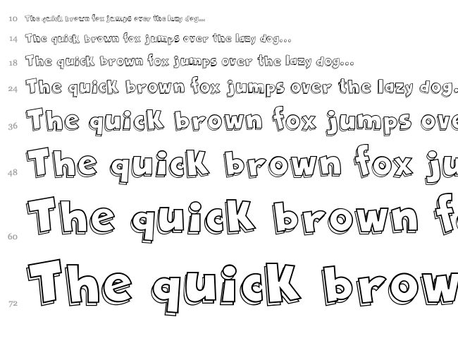 Cartoon 2 US font waterfall